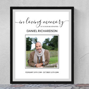 In Loing Memory Photo Funeral Memorial Poster