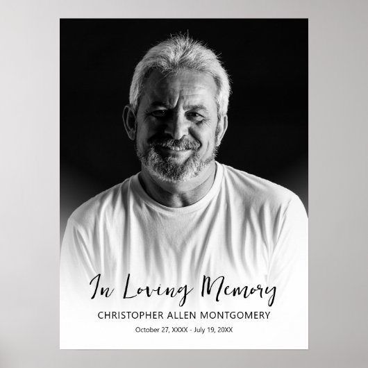 In Loing Memory Photo Memorial Funeral Poster (Voorkant)