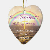 In Loing Memory Rainbow Memorial Keepomwille Keramisch Ornament (Links)