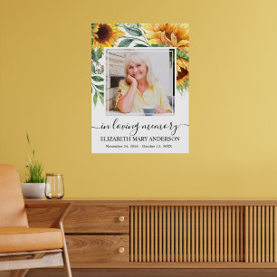 In Loing Memory Sunflower Photo Poster