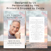 In Loing Memory Sunset Memorial Prayer Kaart