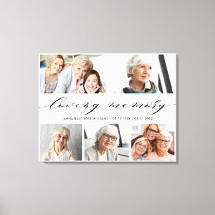 In Loop Geheugen Foto Collage Memorial Keepslag Canvas Afdruk