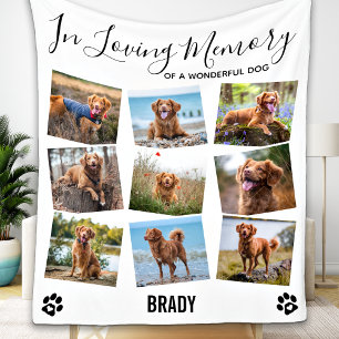 In Loopende Memory Pet Dog Memorial Photo Collage Fleece Deken