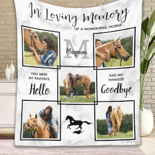 In Loopende Memory Pet Horse Memorial Photo Collag Fleece Deken