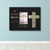 In Loopende Memory Typography Golden Cross Photo Canvas Afdruk (Insitu (Houten vloer))