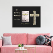 In Loopende Memory Typography Golden Cross Photo Canvas Afdruk (Insitu (Woonkamer))