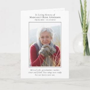 In Looptijd geheugen Obituary Photo Collage Memori Notitiekaartje