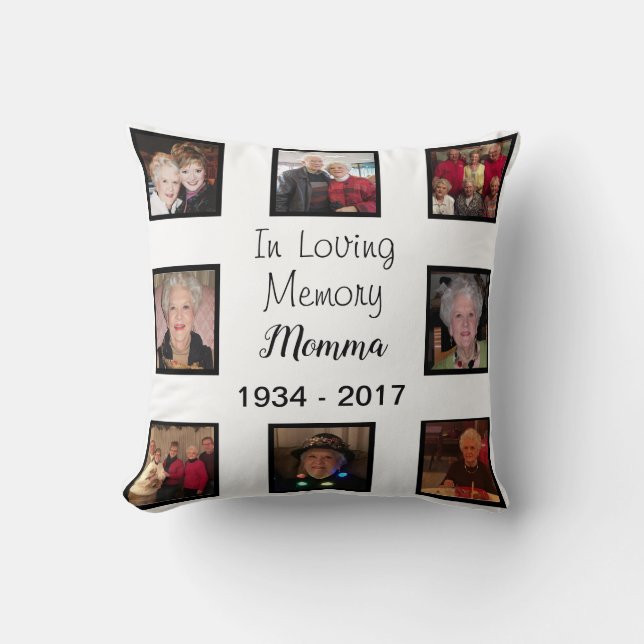 In Looptijd van het Memorial van de Foto Collage Kussen (Voorkant)