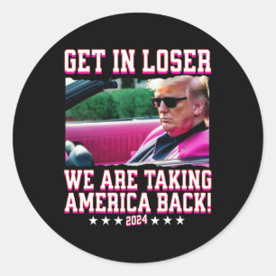 In Loser nemen we Amerika terug Pink Trump 202 Ronde Sticker