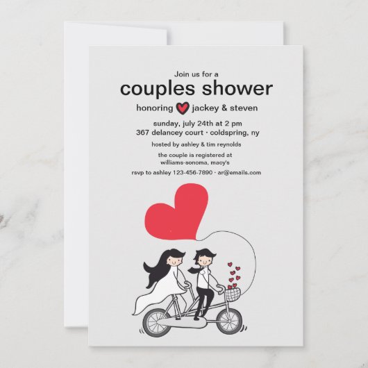 In Love Cadeau Couples Douche Invitation (Devant)