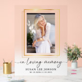 In Love Mémoire Funeral Photo Blanc Faded Sign (Mariage)