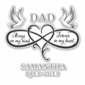 In Love Mémoire Papa autocollants personnalisés (Devant)