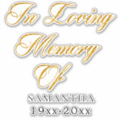 In Love Memory autocollants personnalisés (Devant)