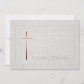 In Love Memory Copper Cross Funeral Invitation 2 (Devant)