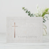 In Love Memory Copper Cross Funeral Invitation 2 (Debout devant)