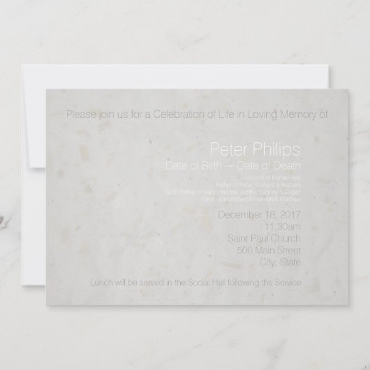 In Love Memory Copper Cross Funeral Invitation 2 (Dos)