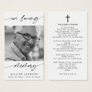 In Love Memory Modern Script Photo Prière