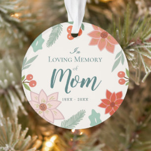 In Love Memory Mom Holiday Floral Cream Photo