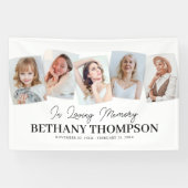 In Love Memory Photo Collage Bannière funéraire (Horizontal)