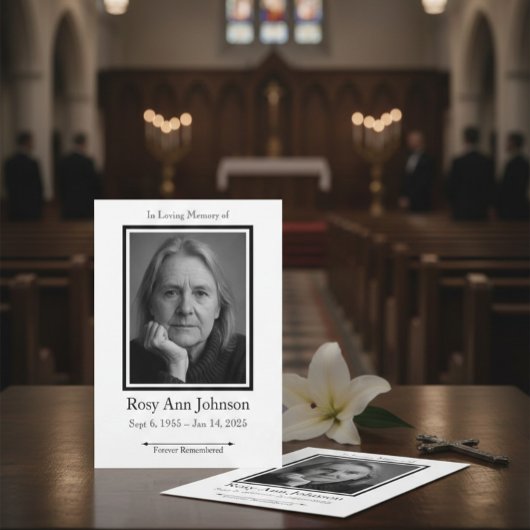 In Love Memory Photo Funeral Invitation