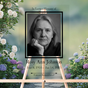 In Love Memory Photo Funeral Memorial Board