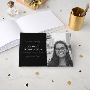 In Love Memory Photo Heart Script Funeral Foil