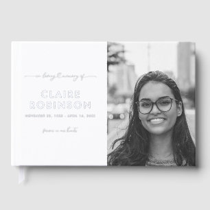 In Love Memory Photo Heart Script Funeral Foil