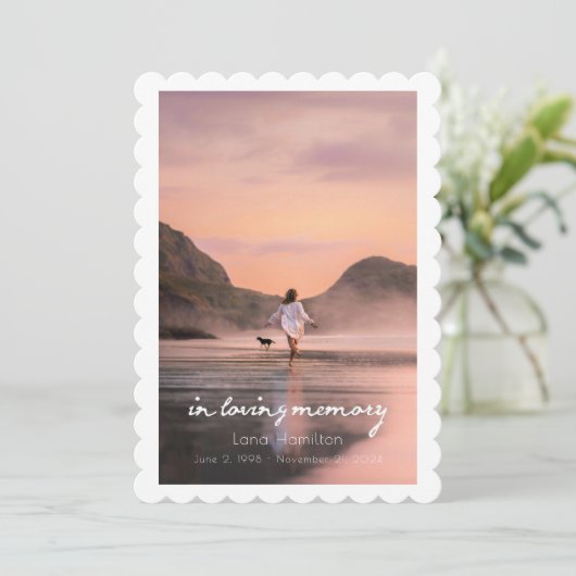 In Love Memory Script Photo Funeral Programme (Debout devant)
