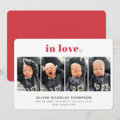 In Love Saint Valentin Faire-part de naissance (Devant / Derrière)
