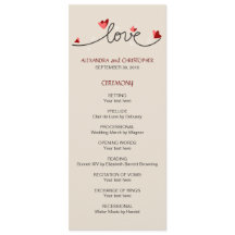 In Love Simple Élégant Programme de mariage de tex