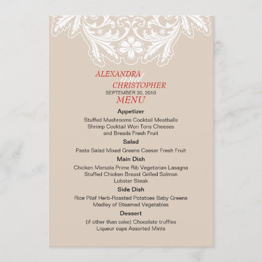 In Love Simple Elegant Text Wedding Menu (Voorkant)