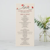 In Love Simple Élégant Texte Mariage Programme 2 (Debout devant)