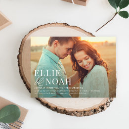 In Love Simple Modern Photo Wedding Invitation Bedankkaart