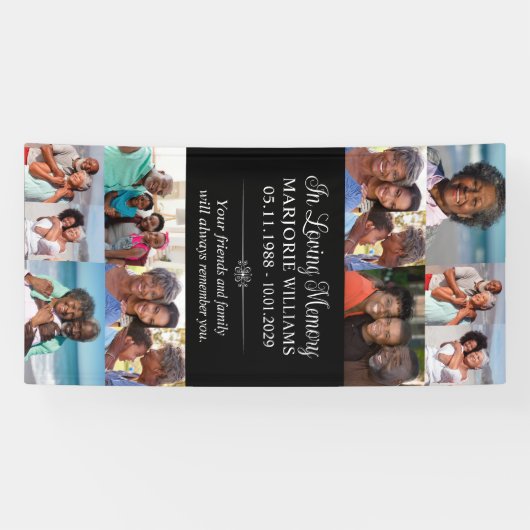 In Loving Memory 12 Fotocollage Grave Hoesje Spandoek (Horizontaal)