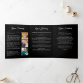 In Loving Memory 16-foto Black & White begrafenis Drieluik Programma (Binnen)