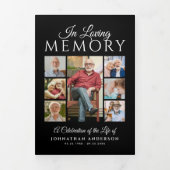 In Loving Memory 16-foto Black & White begrafenis Drieluik Programma (Cover)