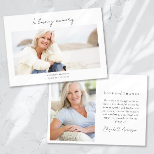 In Loving Memory 2 Foto Sympathie Bedankkaart