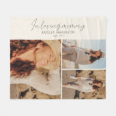 In Loving Memory 3 Foto Memorial Keepsake Fleece Deken (Voorkant (Horizontaal))