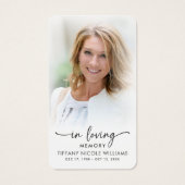 In Loving Memory Beach Sunset Photo Prayer Card (Dos)
