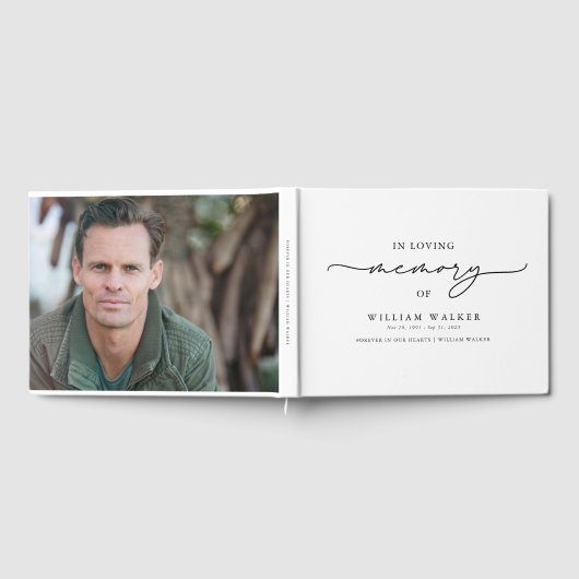 In Loving Memory begrafenis in zwart-wit Gastenboek (Volledig)
