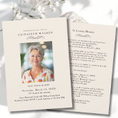 In Loving Memory Beige Photo Funeral Invitation