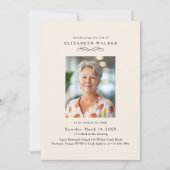 In Loving Memory Beige Photo Funeral Invitation (Devant)