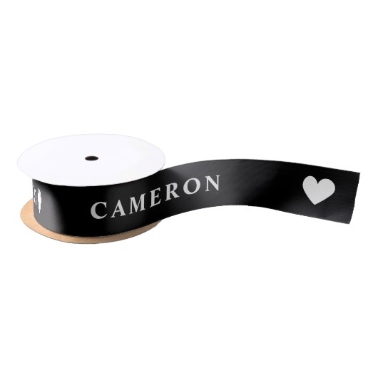In Loving Memory | Black Ribbon with Name Lint (Spoel)