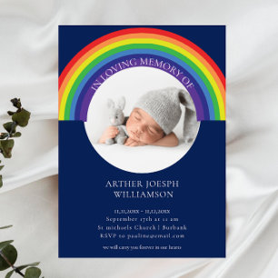 In Loving Memory Blue Rainbow baby Funeral Modern Kaart