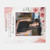 In Loving Memory Blush Red Flower Funeral Fleece Deken (Voorkant (Horizontaal))