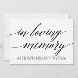 In Loving Memory Bord - Modern Lettertype