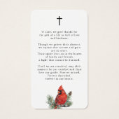 In Loving Memory Cardinal Memorial Prayer Card (Dos)