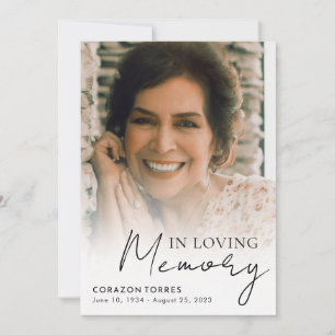 In Loving Memory Celebration of Life Photo Funeral Kaart