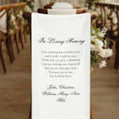 "In Loving Memory" Classic Wedding Memorial White Spandoek