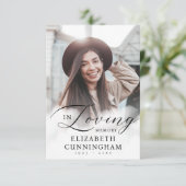 In Loving Memory Clouds Memorial Moderne foto Bedankkaart (Staand voorkant)